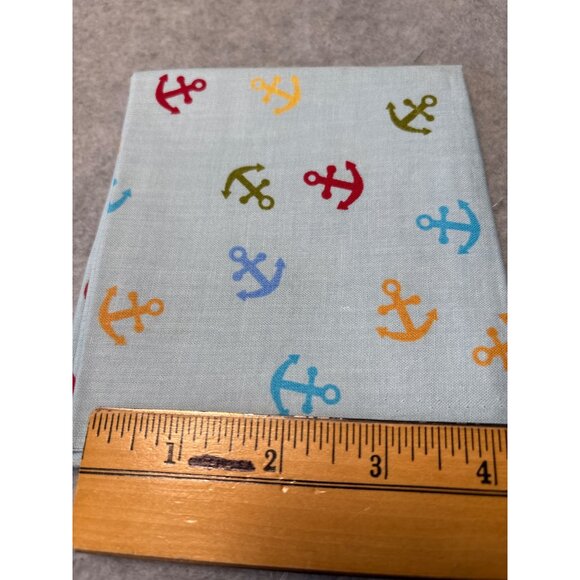 Joann 18x22" Cotton Fabric Colorful Anchor Pattern Sewing Quilting - Picture 2 of 5